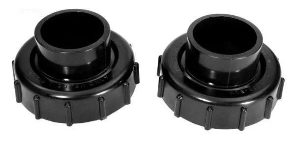 Bulkhead union, 1-1/2" x 2" set, black (b)