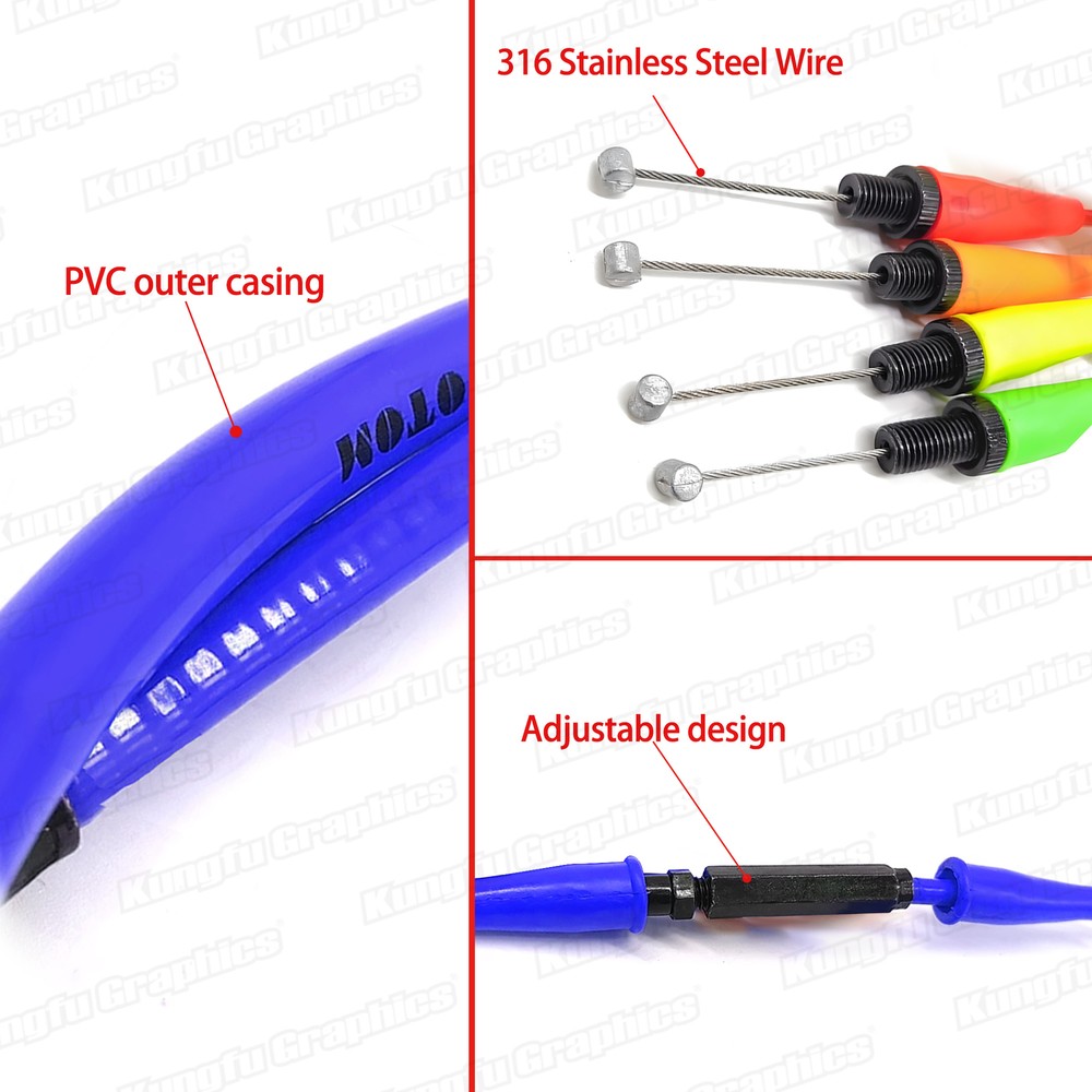 Adjustable Motorcycle Throttle Cable Carburet Wire for CB NC Engines,Blue