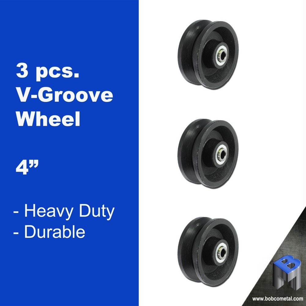 4" Cast Iron V Groove Wheel  | 3 Pieces
