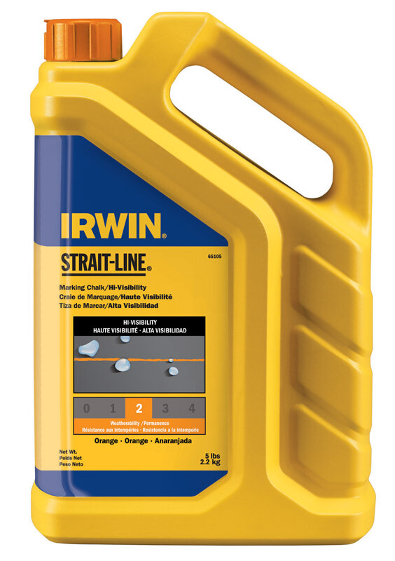 Irwin 65105 Extremely Easy Strait-Line Orange Hi-Visibility Marking Chalk 5 lbs.