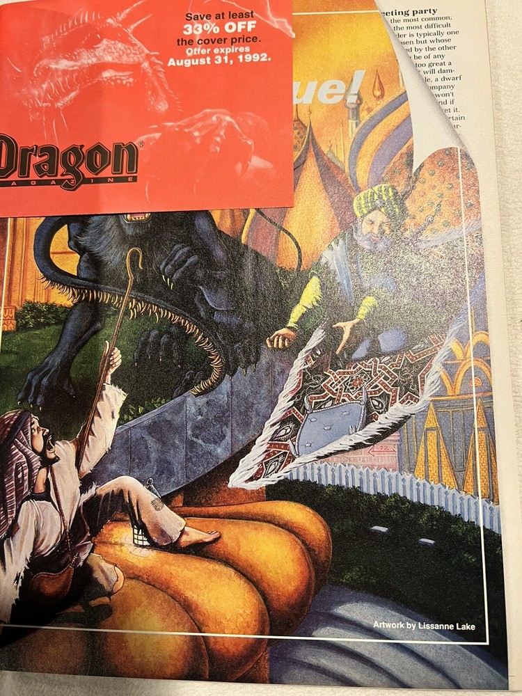 TSR Dragon Magazine #184 Excellent Condition