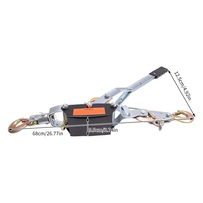 3 Ton Hand Puller Heavy Duty Winch Pull Hoist Come Along Cable 3 Hooks 2 Gear