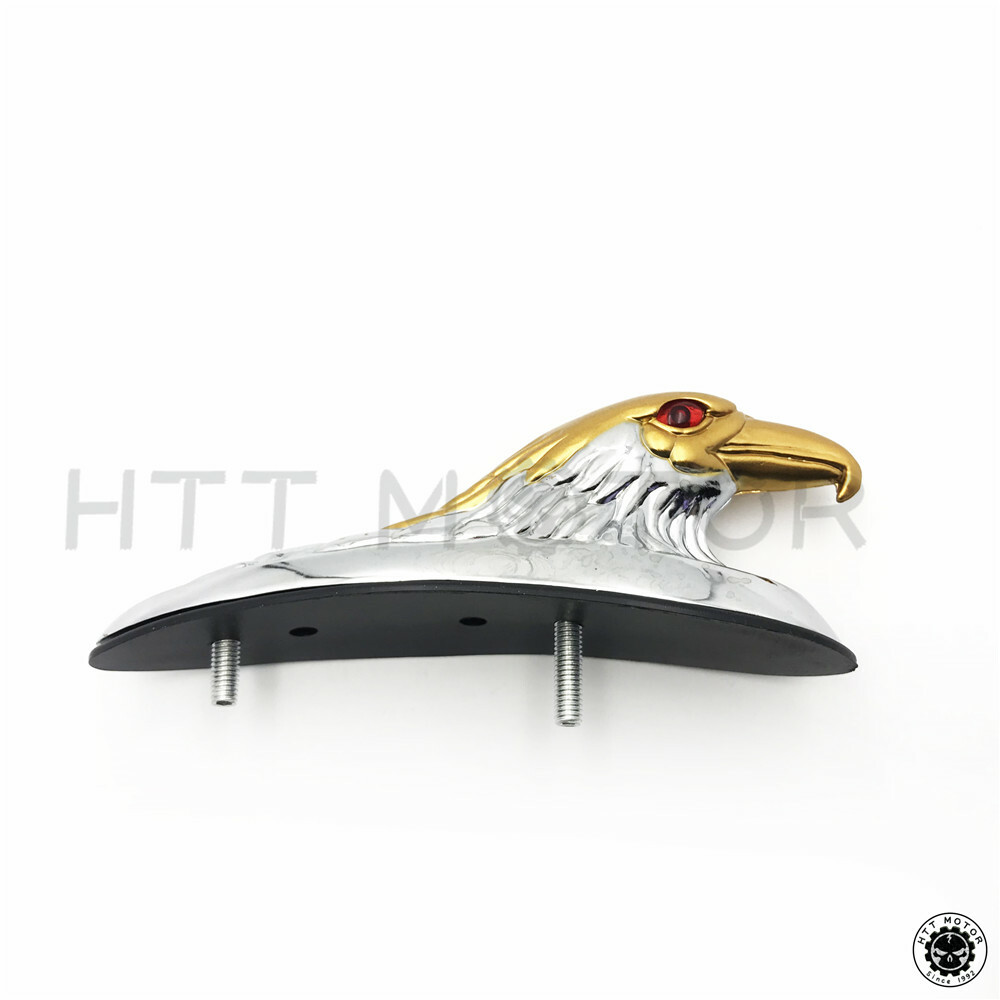 Chrome Gold Front Fender Bonnet Eagle Head with Red Eyes