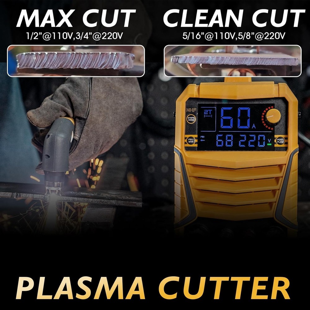 50A Non-HF Start Plasma Cutter, 110V/220V Non-Touch Pilot ARC Cutting Machine