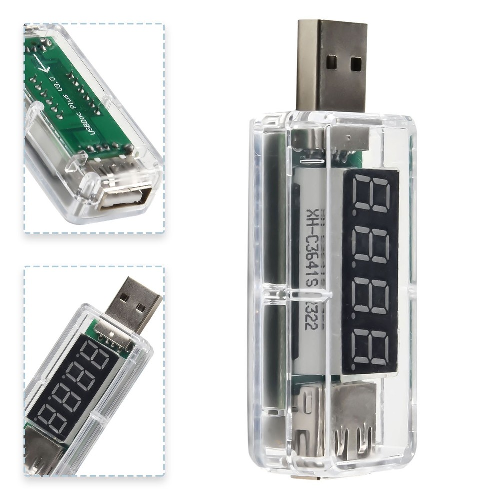 Portable USB Power Tester with Sequential Display of Voltage and Current