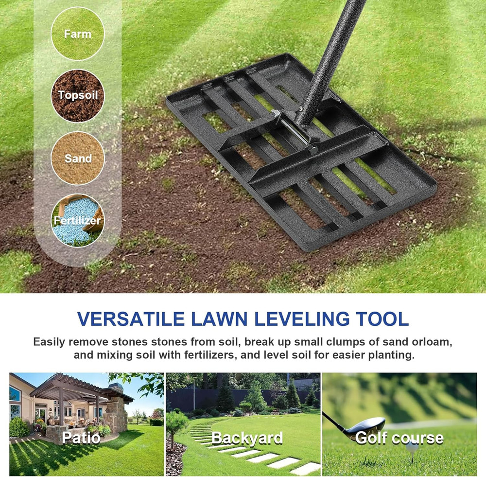 Lawn Leveling Rake | Levelawn Tool | Level Soil or Dirt Ground Surfaces Easily |