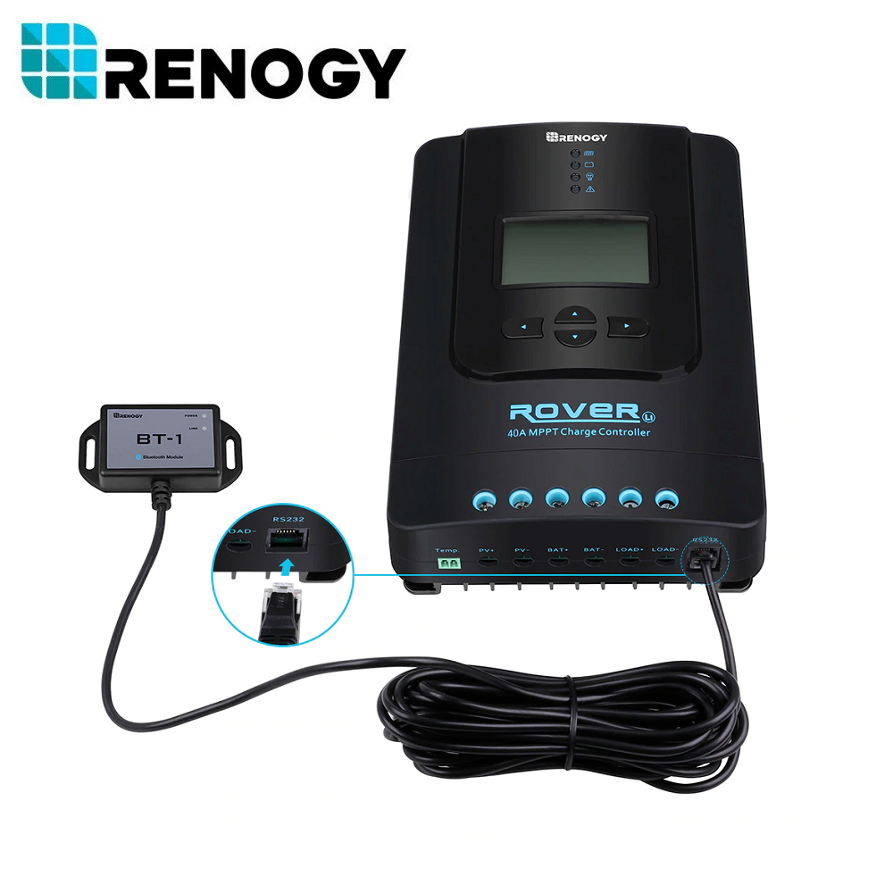 Renogy 40A 12V/24V Auto DC Input MPPT Solar Charge Controller w/ Bluetooth