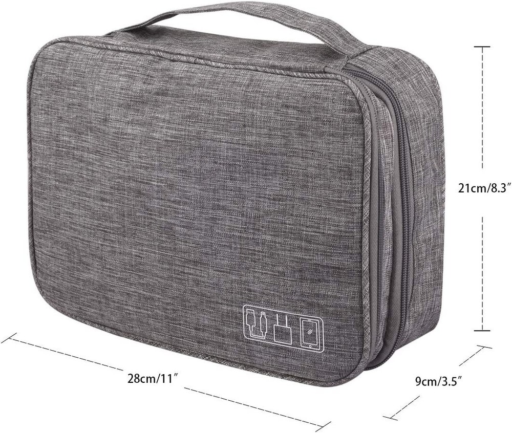 KERNORV Travel Cable Organizer Bag, Three-Layer Electronics-B12