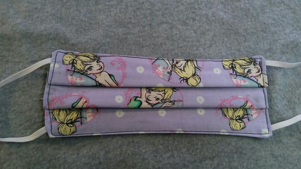 Handmade Fabric Face Mask - Reusable Disney Tinketbell