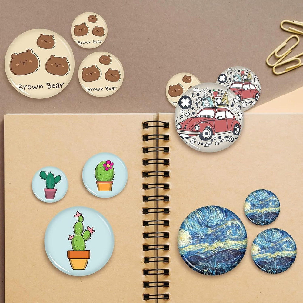 Button Maker Supplies, 100 Sets 58Mm/2.25 Inch Pin Making Kit for Button Maker M
