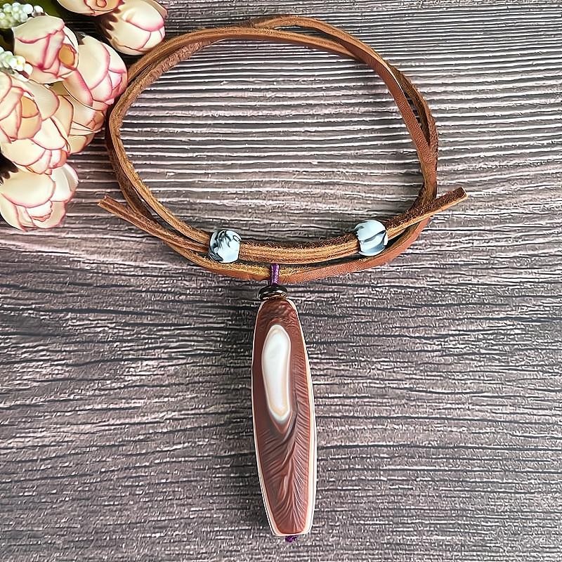 TOP China Inner Mongolia Gobi Eye Rough Agate Specimen Pendant