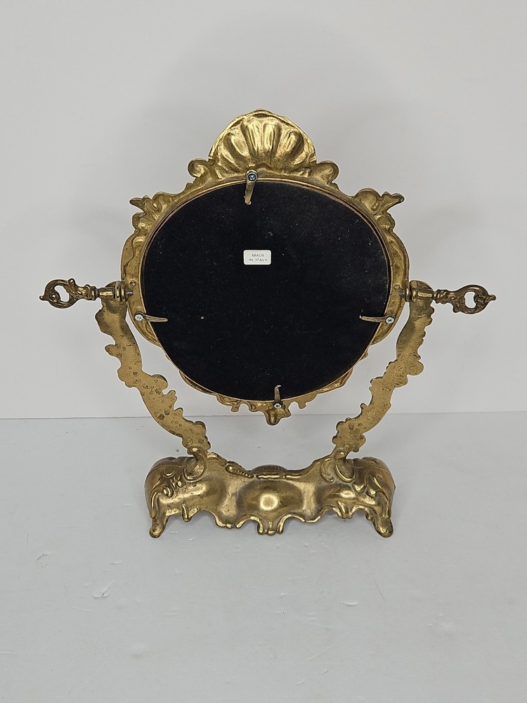 1940 ORNATE ITALIAN MIRROR SOLID BRASS FRAME
