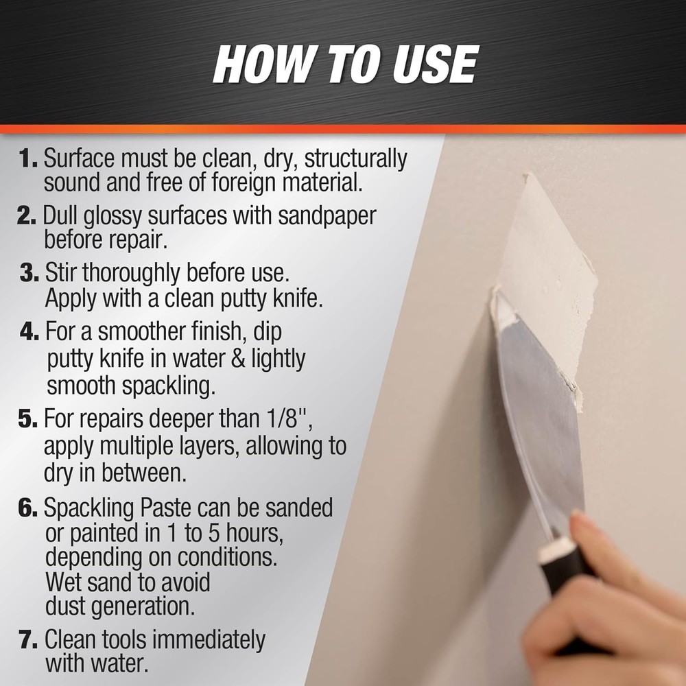 White spackling paste for wall repair