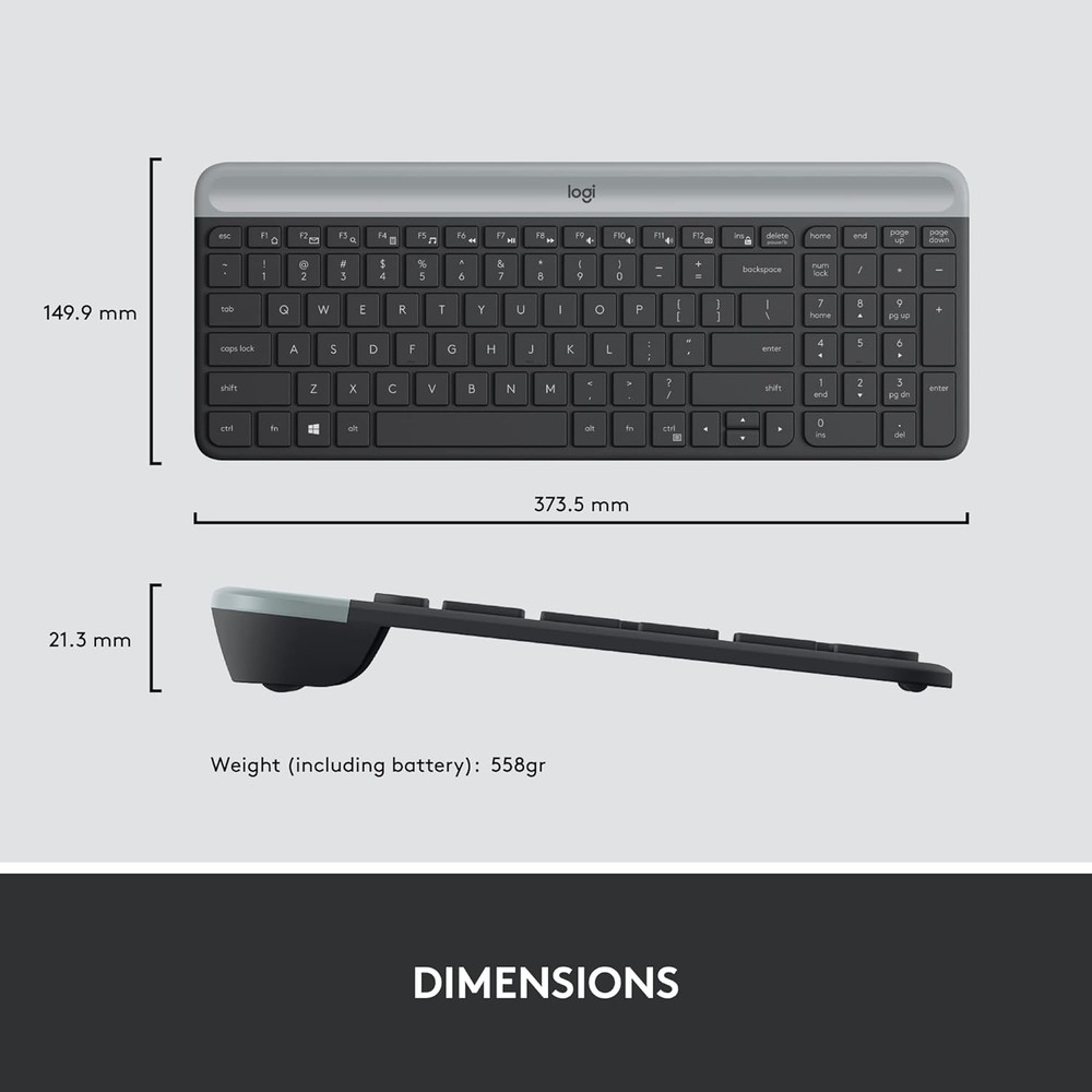 Graphite MK470 Wireless Keyboard and Mouse Combo - Perfect for Windows Users