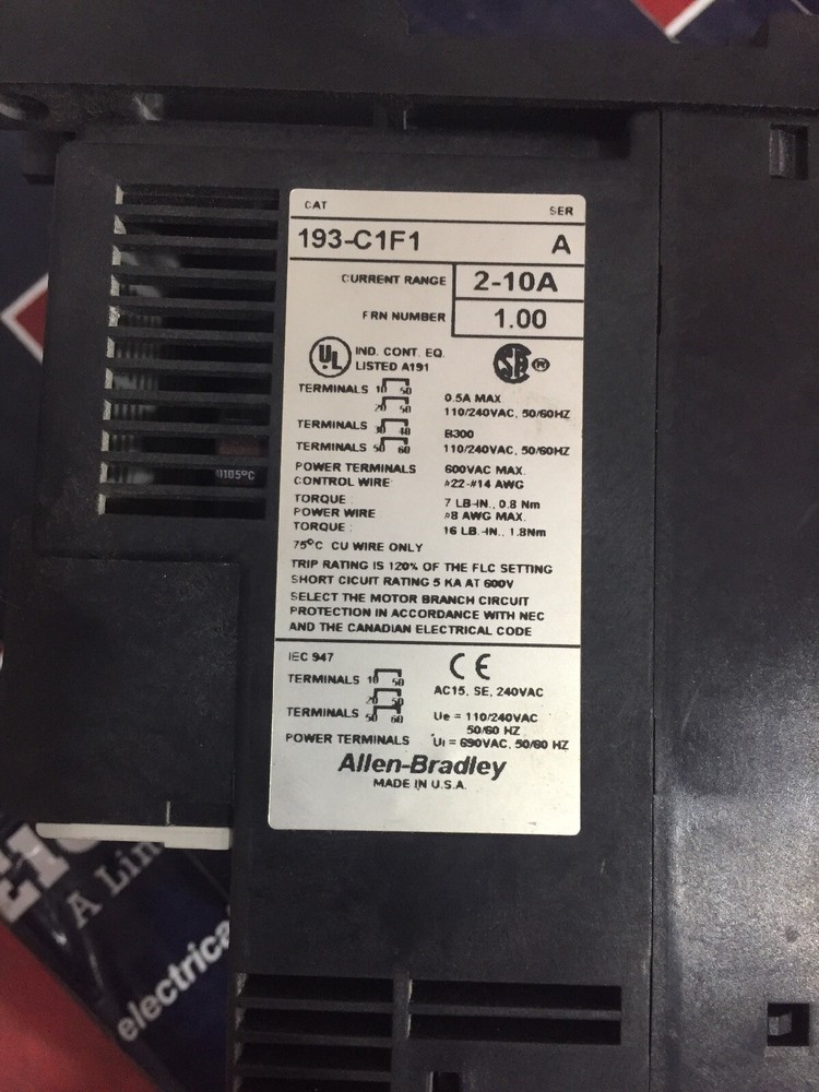 Allen Bradley Solid State Overload Relay 193-C1F1