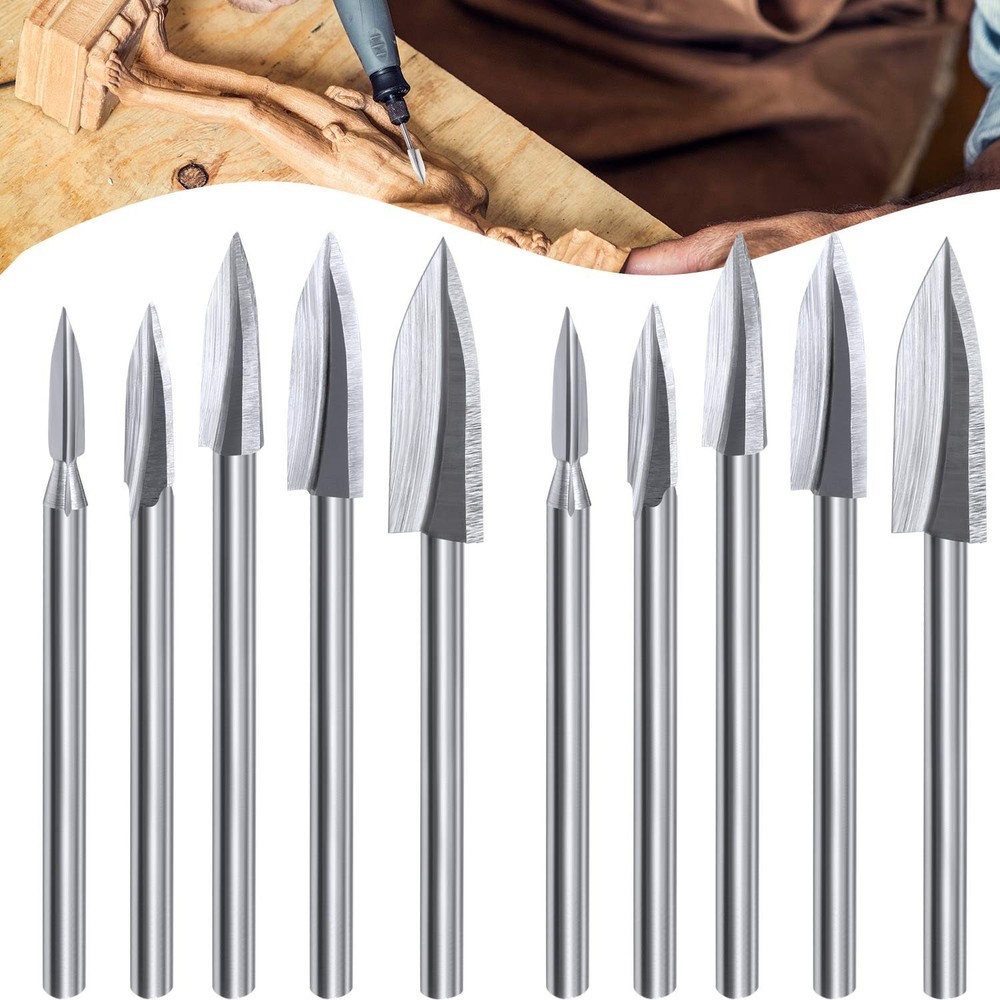 10 Pieces Wood Carving Drill bits Engraving Tools Rotary bits...