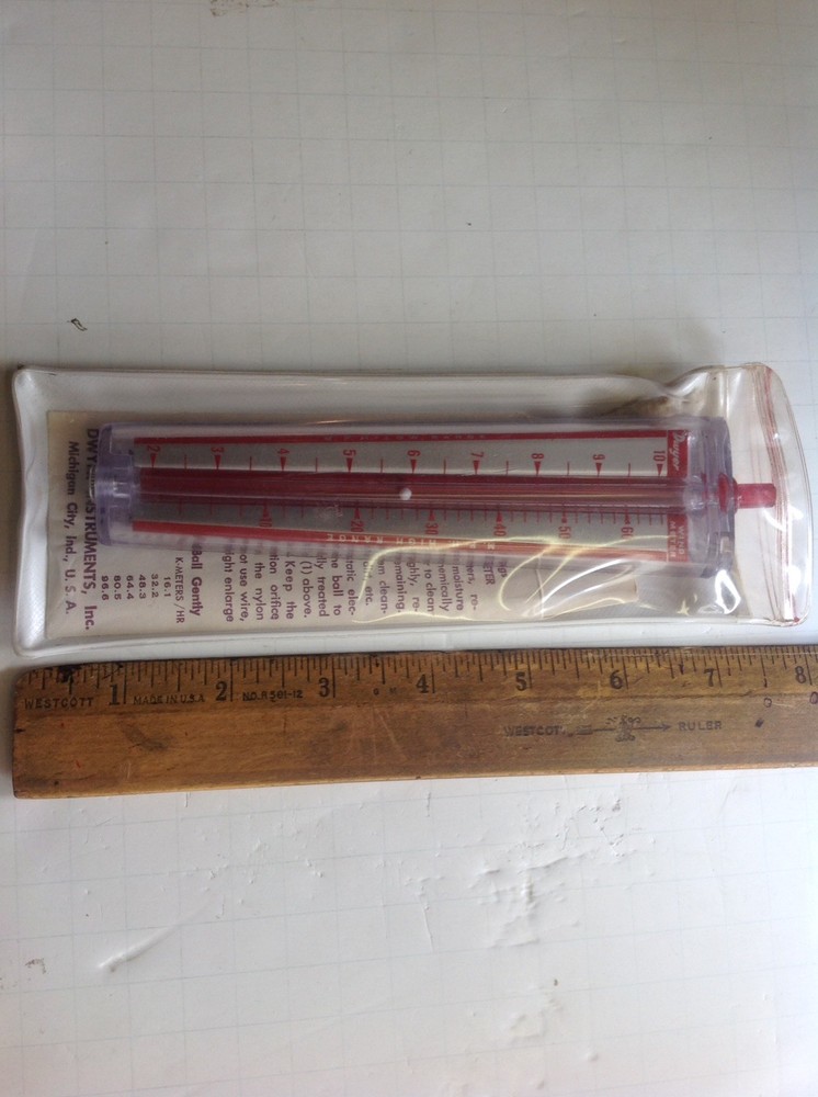 Dwyer Wind Meter, 1961 Unused In Original Case & Instructions