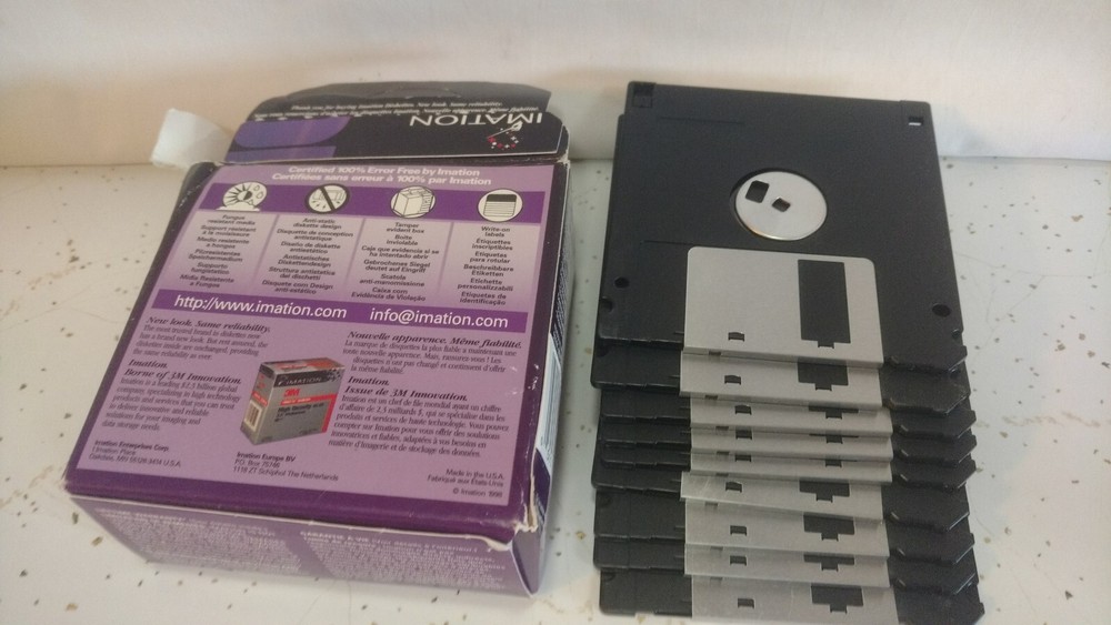 Imation 2HD Diskettes 3.5" Floppy Disk 1.44MB Pack Of 9 Open Box