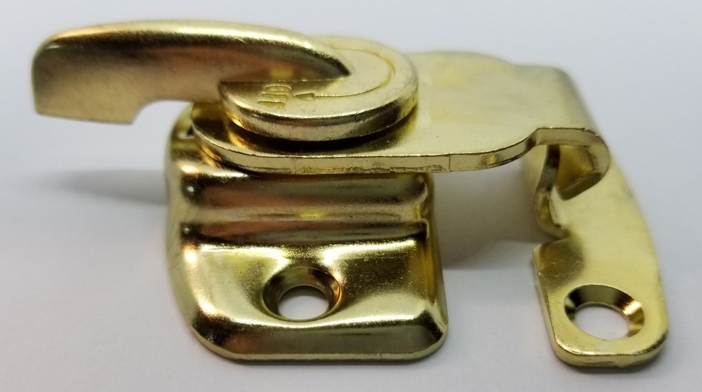 Brass Table Sash Lock Cam-Type spring release dining kitchen leaf close switch