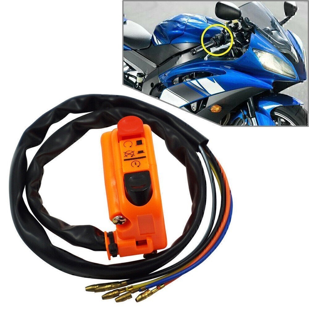 7/8" Handlebar Motorcycle Ignition Switch On Off Starter Engine Universal Orange