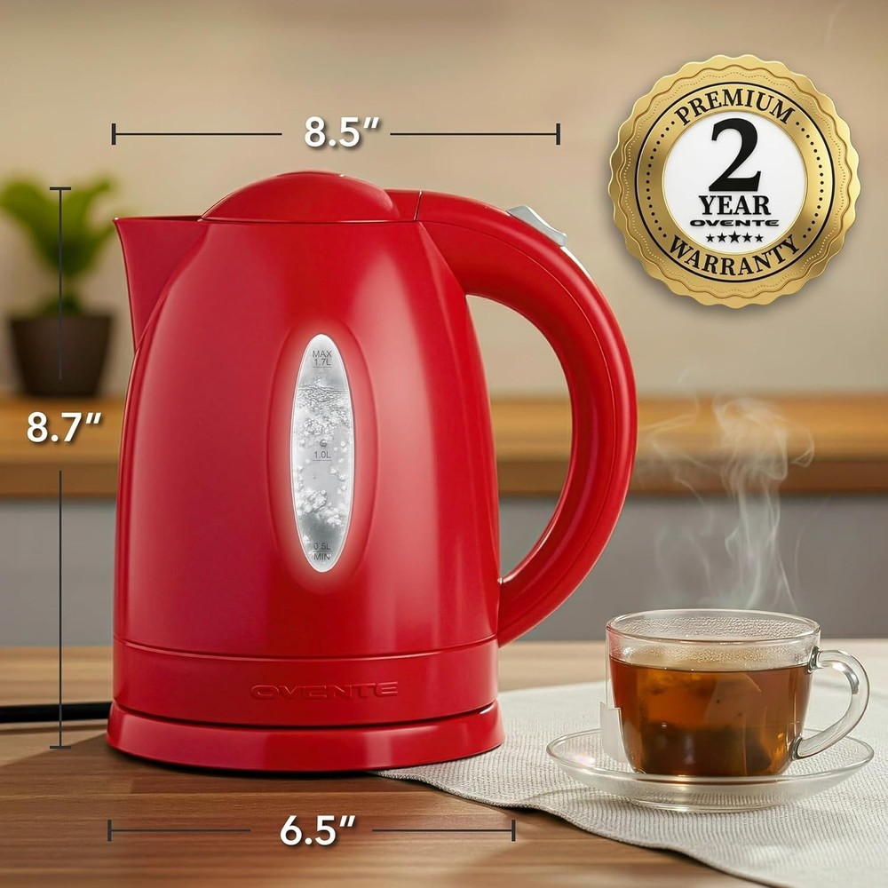 1100W Fast Boiling Electric Kettle - Removable Filter, Safety Features Included