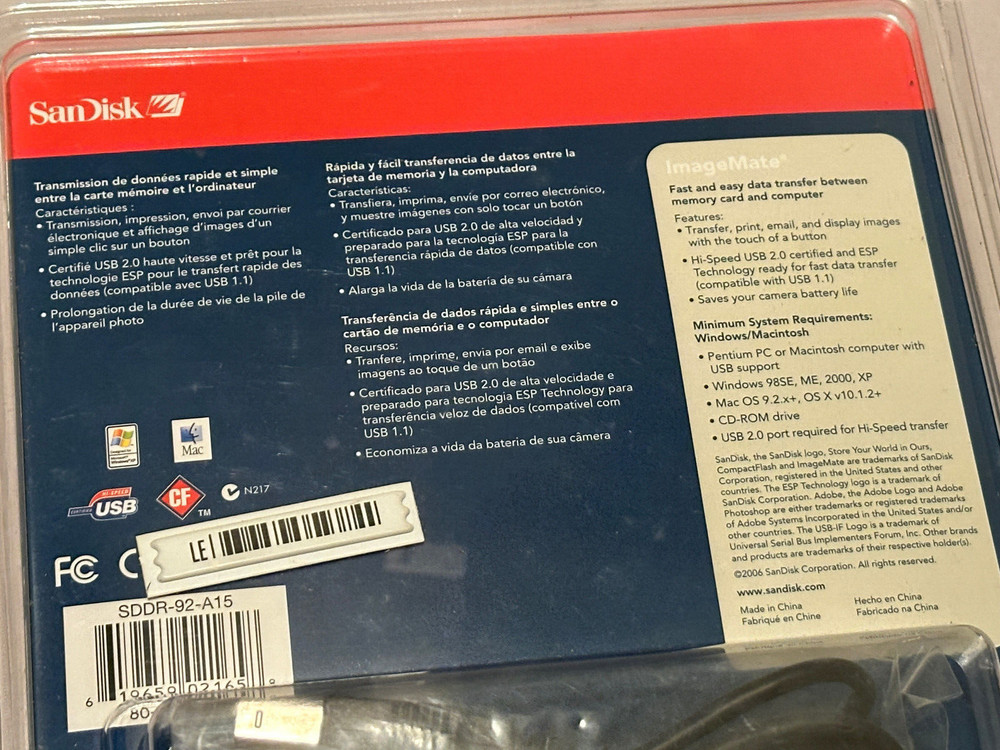 SanDisk ImageMate CompactFlash Card Reader/Writer Type I/II USB 2.0 - Sealed NEW