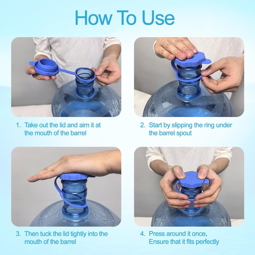 3 & 5 Gallon Water Jug Cap, Upgrade Reusable Replacement Caps-5 PCS