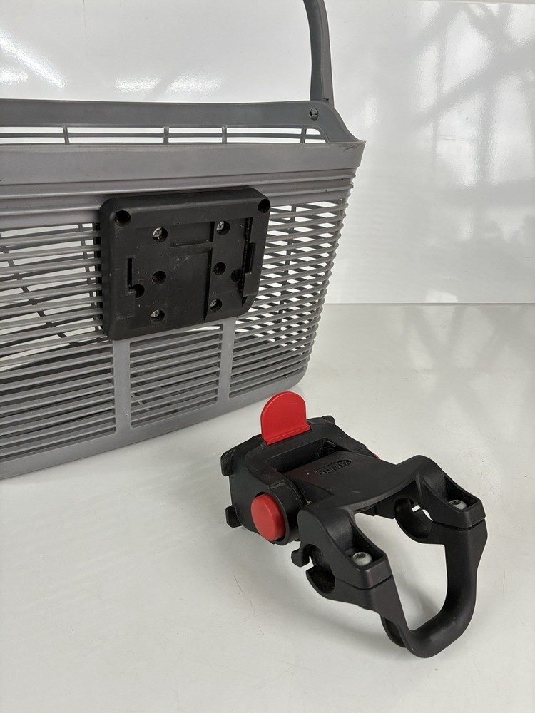 Flinger Grey Bike Basket With quick release adjustable mount system
