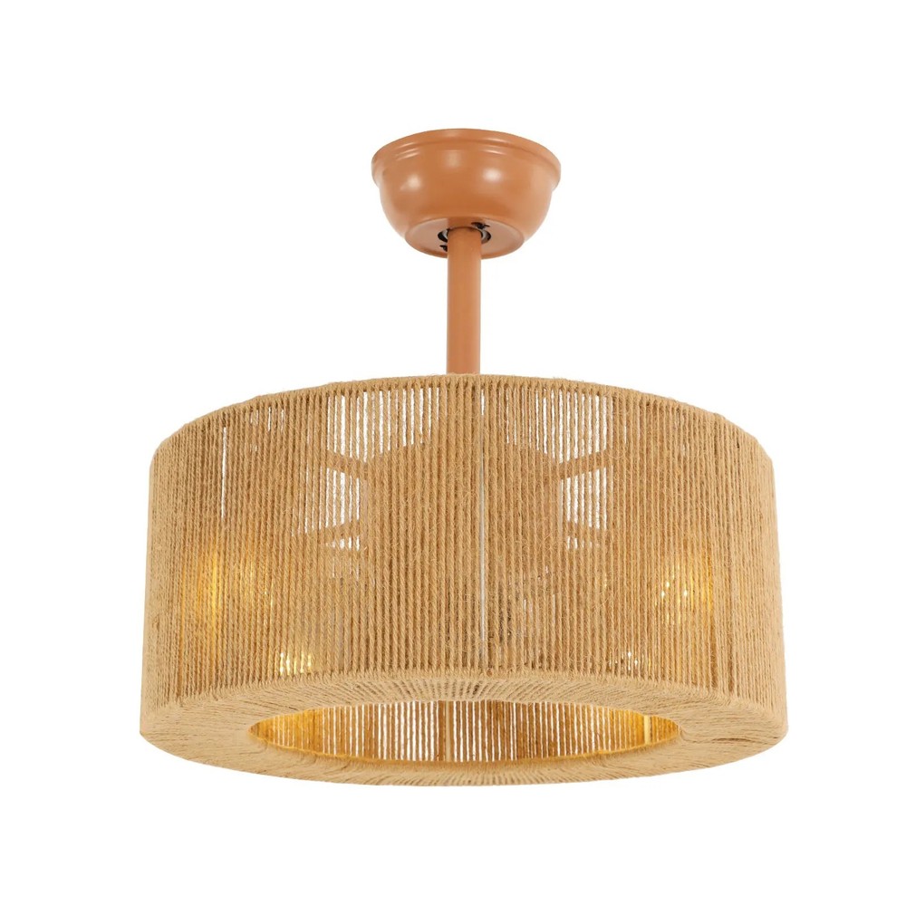 Caged HEMP Modern Ceiling Fan with LED Light & Remote Control Quite