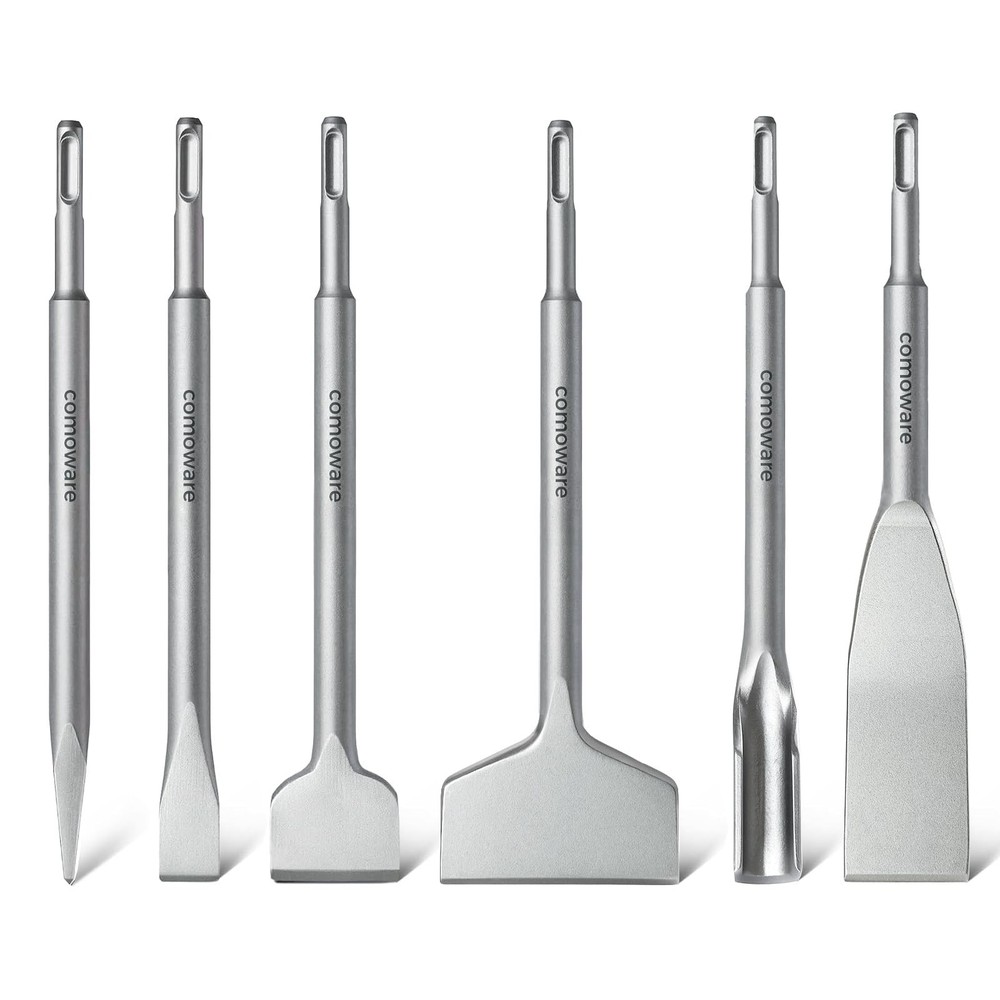 COMOWARE Chisel Set with SDS Plus Shanks, 6Pcs SDS Plus Chisels include Tile ...
