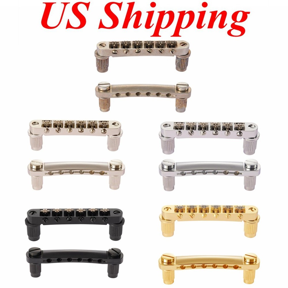 LP Roller Saddle Tune-O-Matic Bridge Stopbar Tailpiece with Clip-Lock fits LP