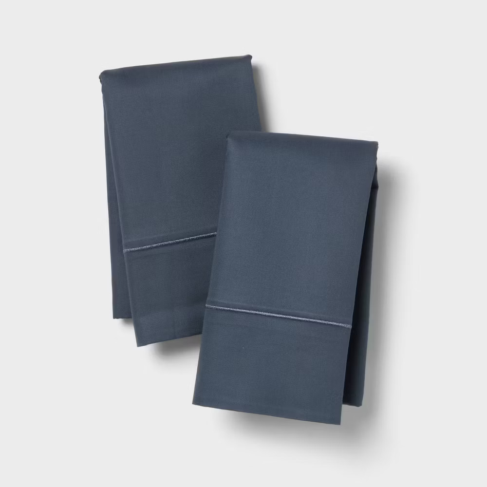 King 800 Thread Count Hotel Collection Single Barratta Pillowcase Slate Blue -
