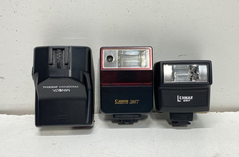 Lot of 10 Assorted Camera Flashes