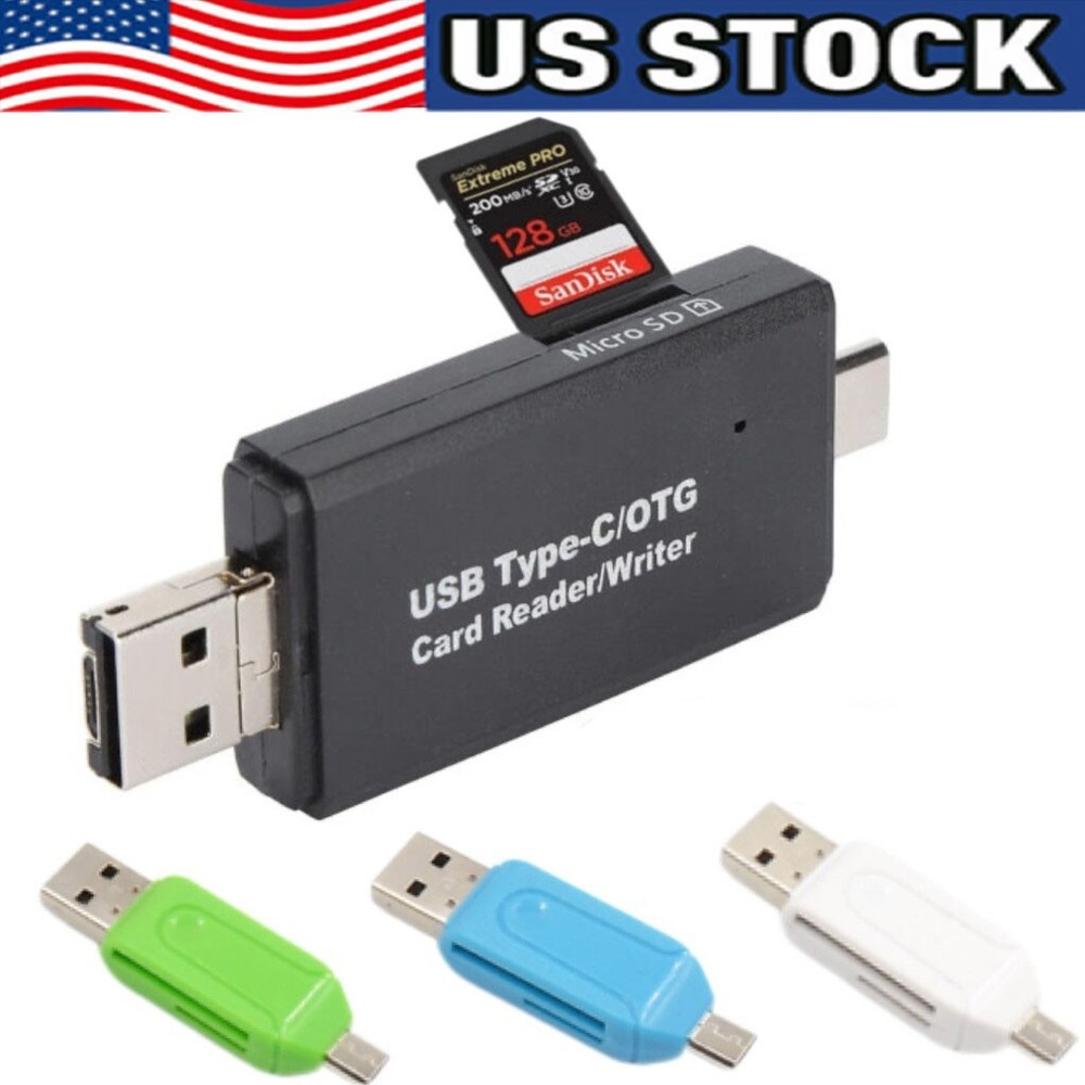 Card Reader USB 2.0 Type C Micro TF OTG Smart Memory Adapter Laptop Computer Lot