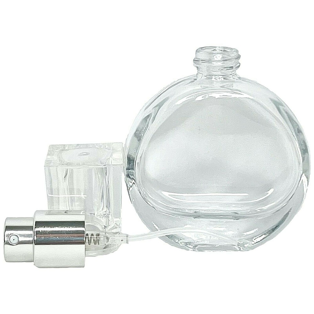 25ml empty glass perfume oval spray bottles metal silver atomizer decant