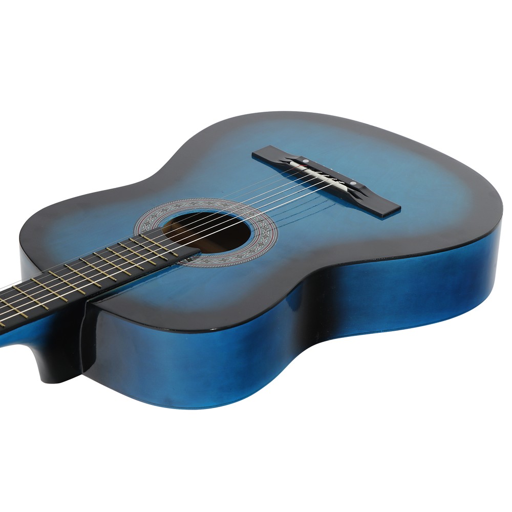 Blue Beginner Acoustic Guitar with Guitar Case Strap Tuner Pick Steel Strings