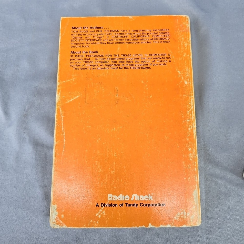 Vintage Radio Shack Computing TRS-80 Programs Book and Operation Manual