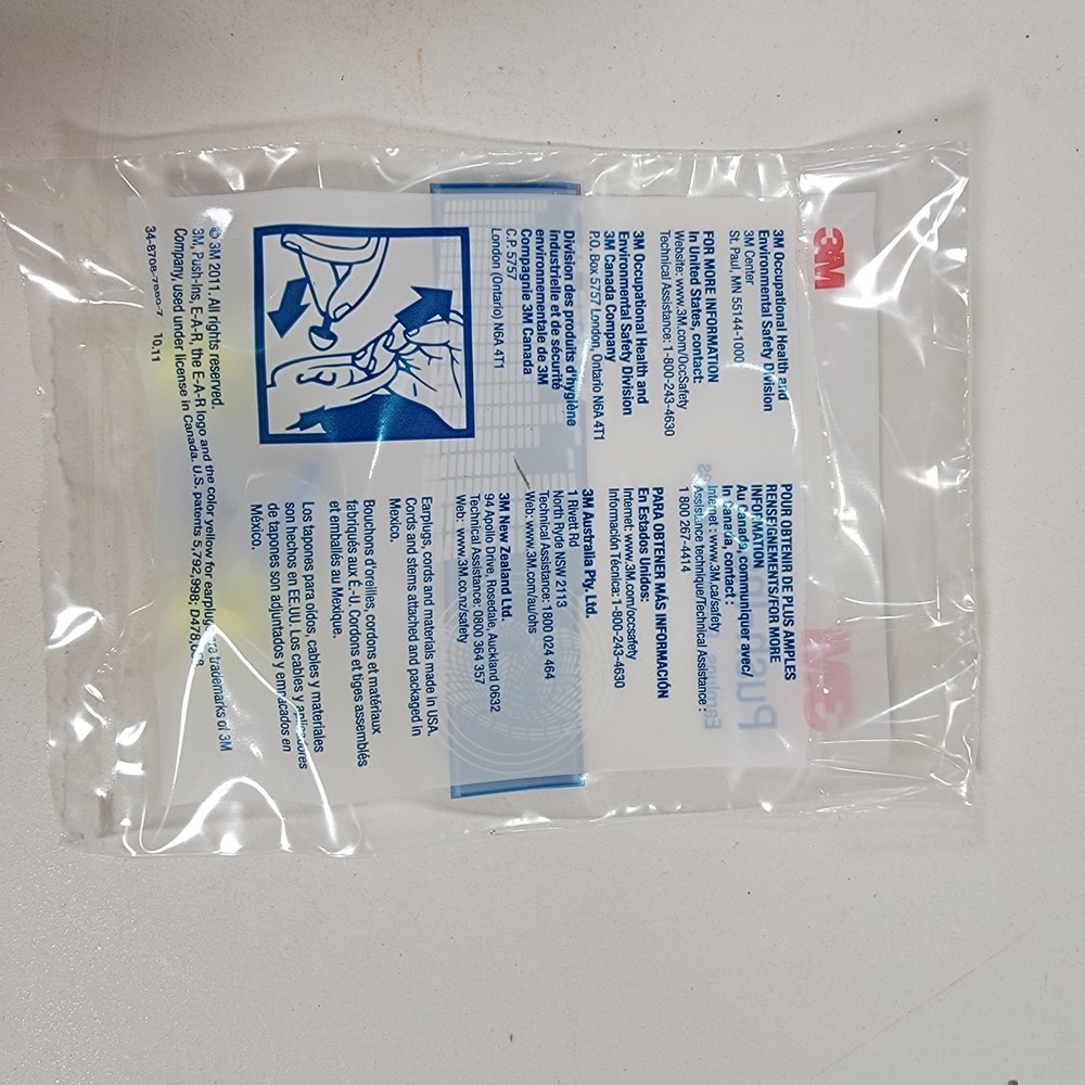 3M 318-1000 Uncorded Push-In Ear Plugs (100/Box)