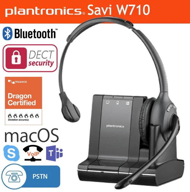 Plantronics Savi W710 Multi-device Noise-Cancel Wireless Headset System. *Great*