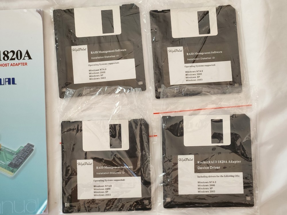 RocketRaid High Point 1820ALF 1820A V1.2 SATA Raid Controller Card w/ Software