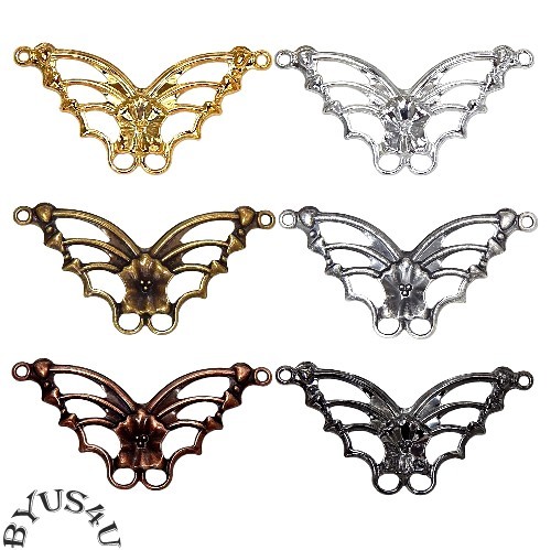 LINK CONNECTOR BUTTERFLY PENDANT COMPONENT 33mm CHARM DROP 6pc FINDINGS