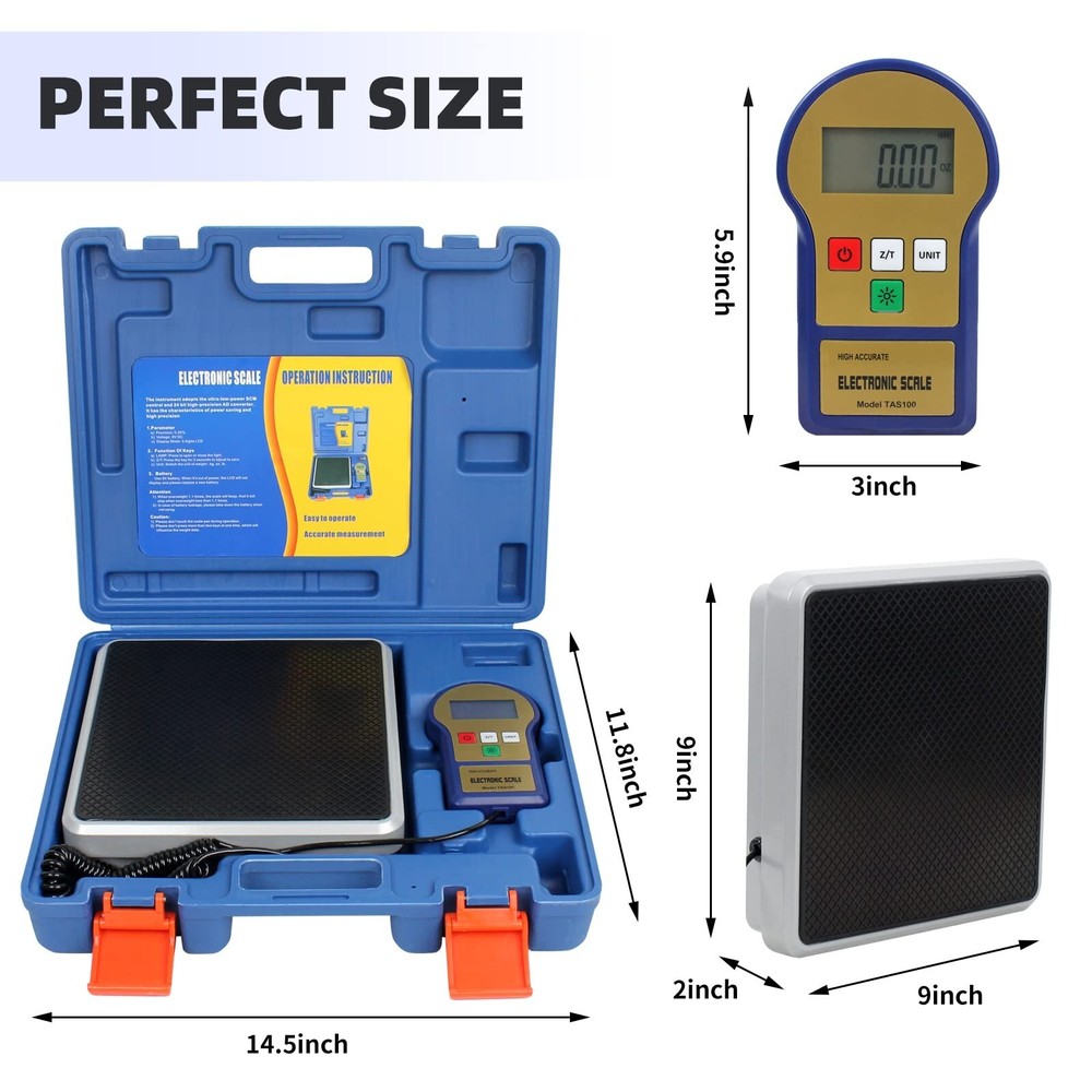 BACOENG Digital Electronic Refrigerant Charging Weight Scale 220lbs for HVAC ...