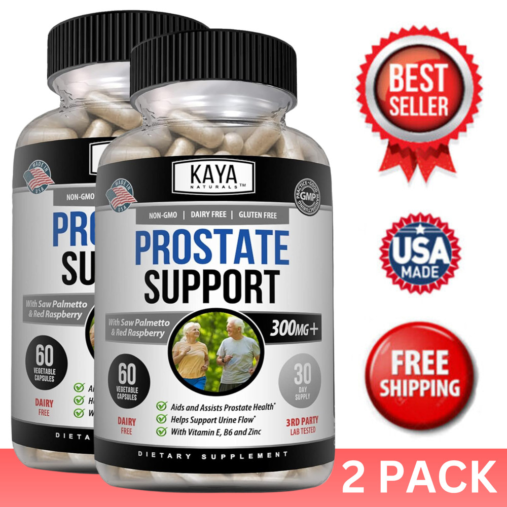 (2 Pack) Prostate Support - Reduce Frequent Urination, Stamina supplement 60ct