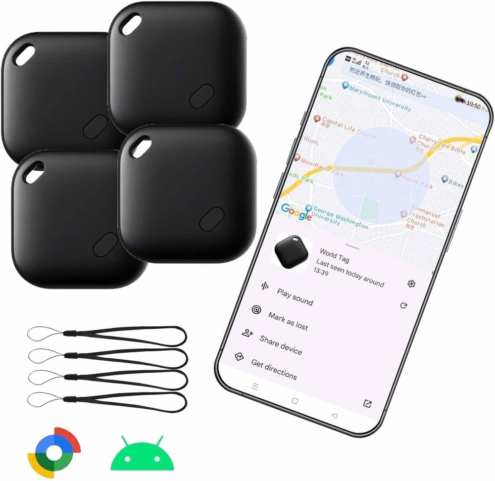 Compact Bluetooth Tracker for Android Users - Easy Setup and 10- Battery