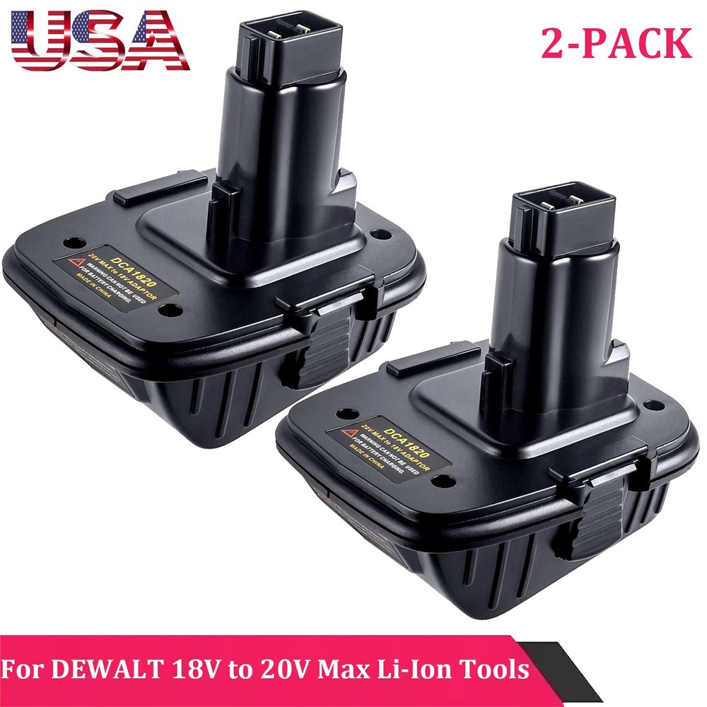 2PACK 20V MAX to 18V DCA1820 Adapter Converter for Dewalt 20 Volt Li-ion Battery