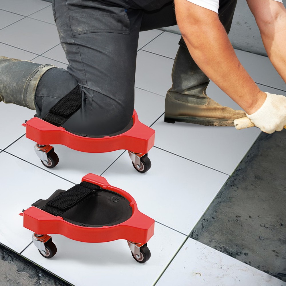 Knee Pads With 3 Wheels Rolling Wheeled Pads Work Construction Easy Flooring