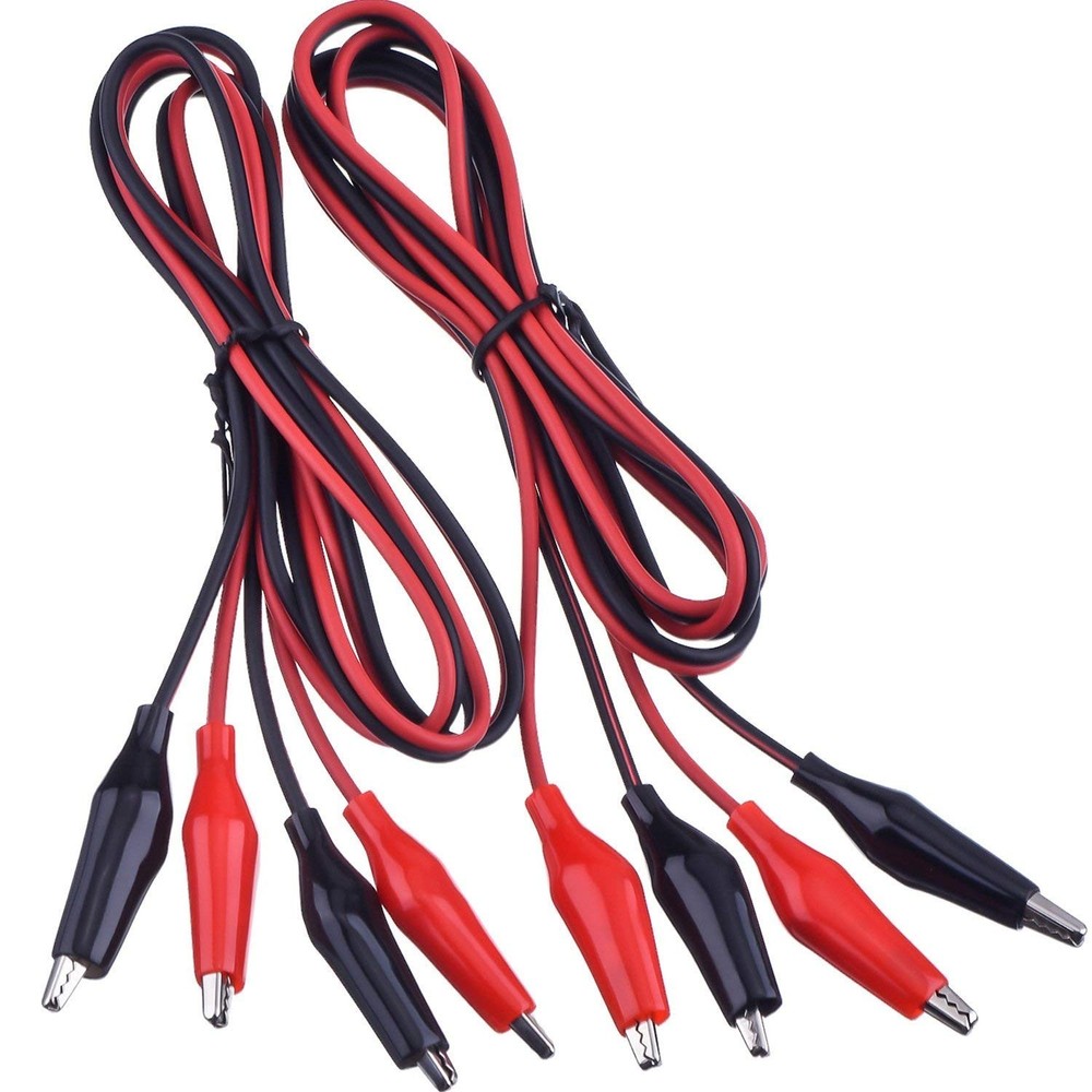 4 Pcs Alligator Clips & 40-Inch Leads - Safe Electrical Testing Wires
