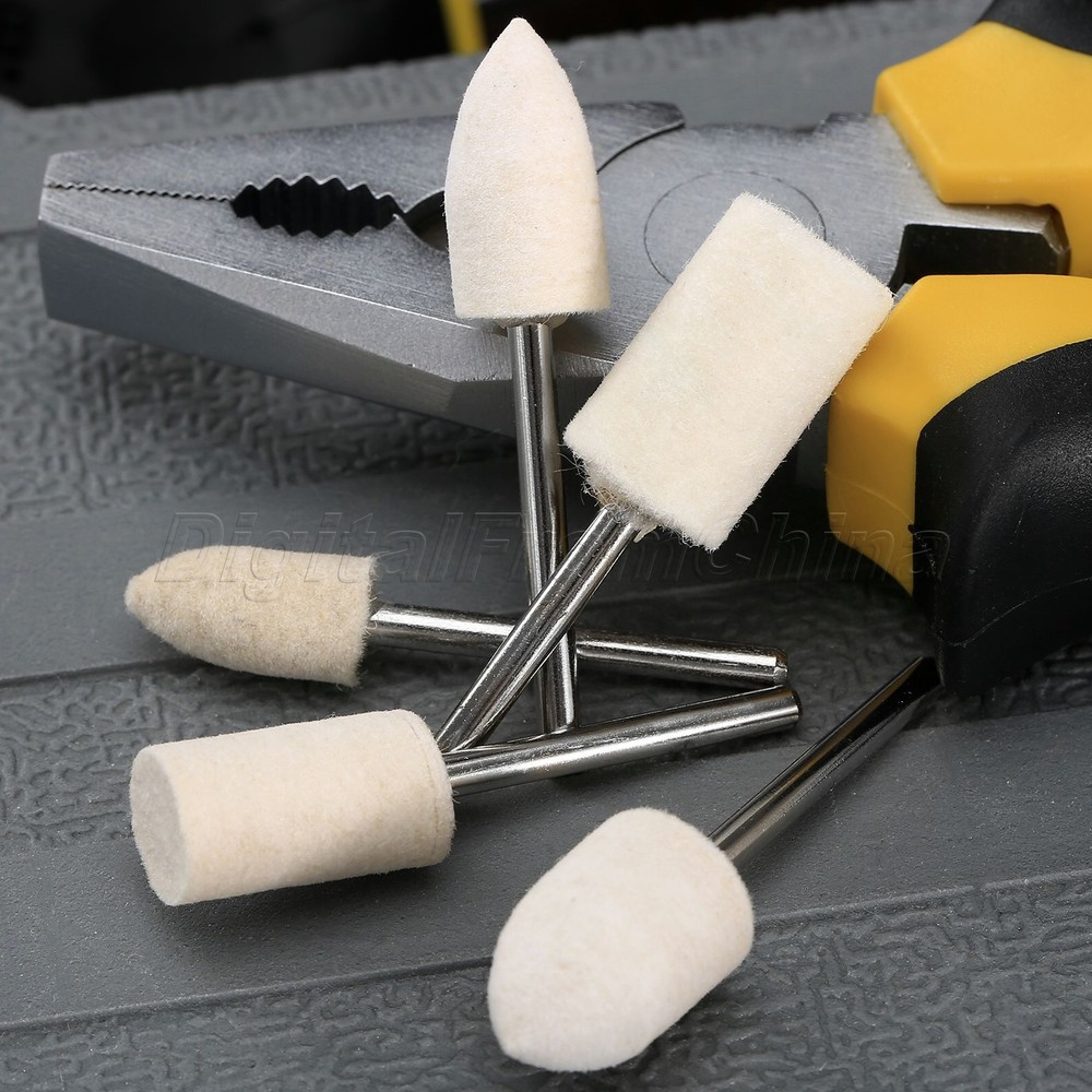 Polishing Buffing Wool Felt Pad Grinding Head Set For Power Rotary Tool 25Pcs