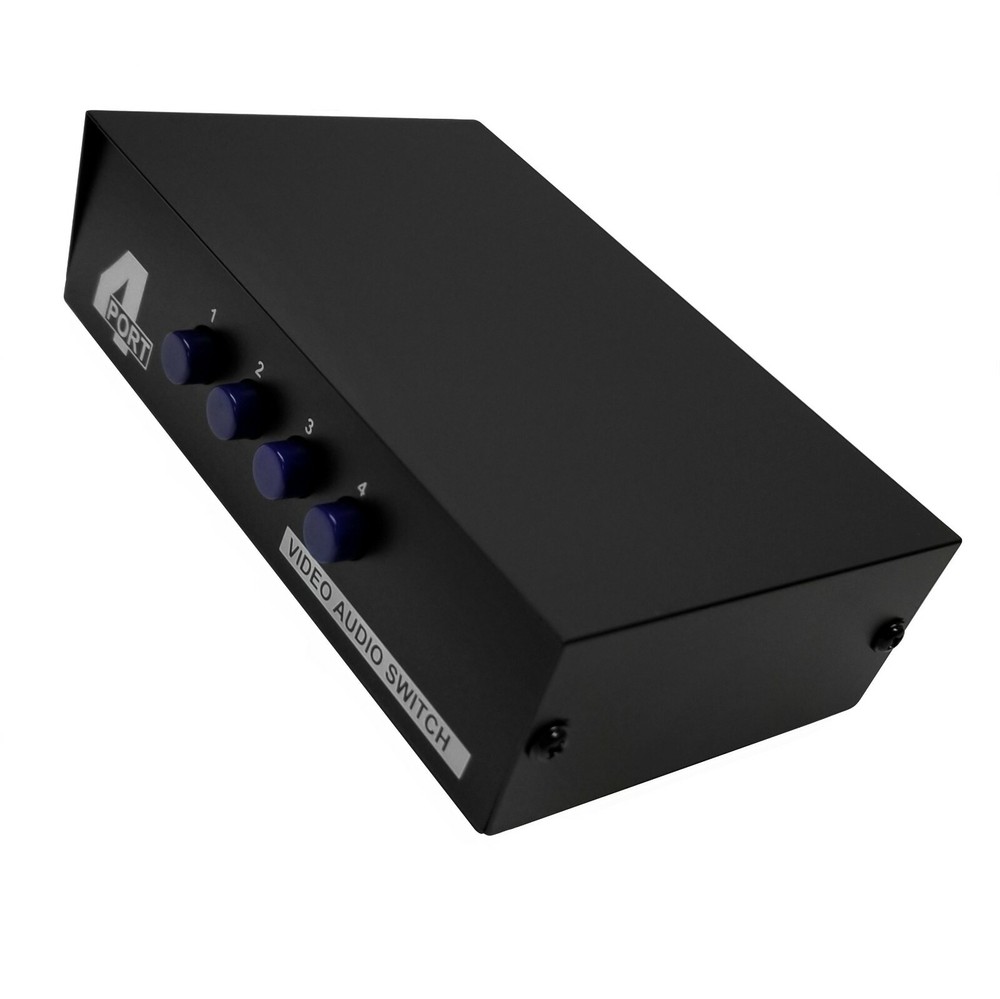 4-Port RCA Composite Video Audio AV 4-Way Switch Selector Switcher Splitter Box
