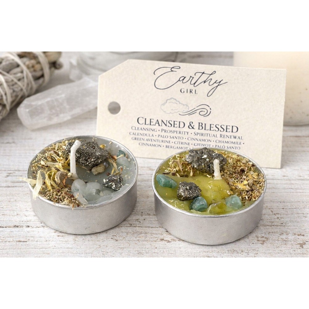Cleansed Blessed Tealight Candles Set  Ritual Apothecary Wiccan Blessing BOHO